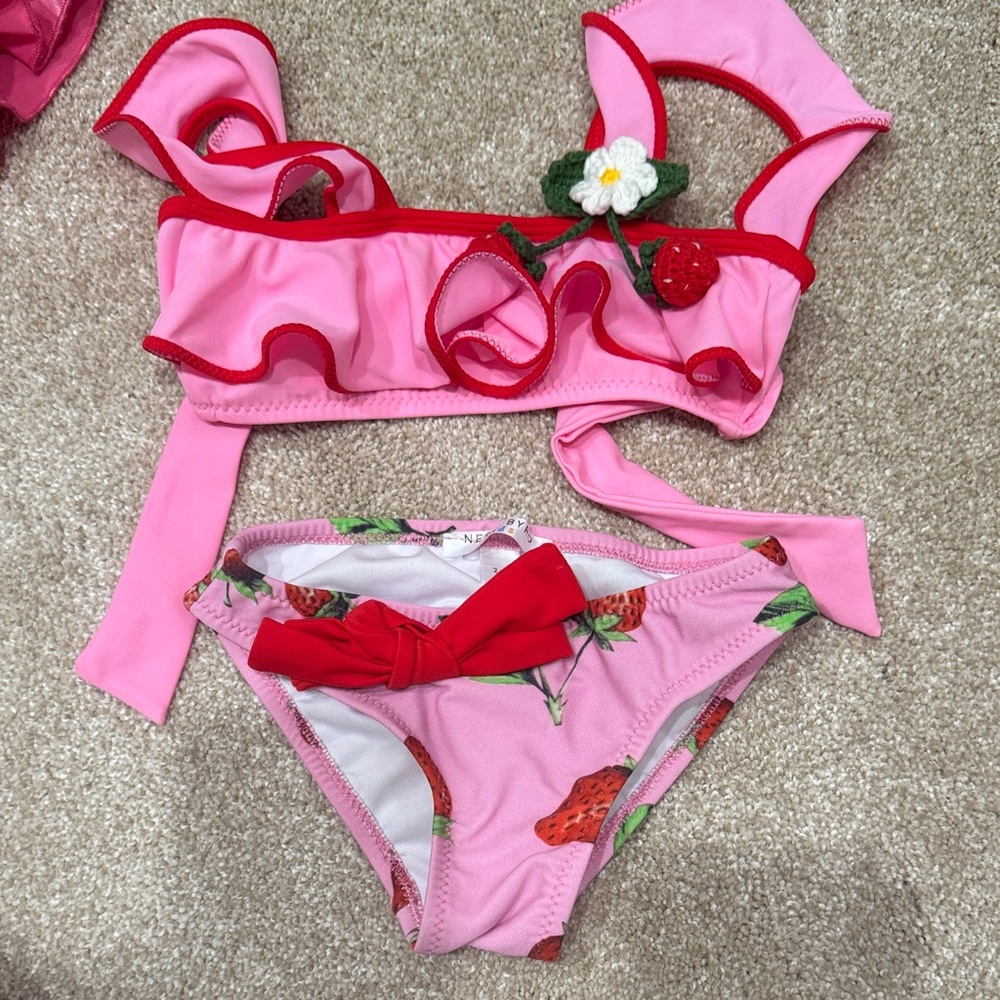 nessi byrd bikini strawberry 2t
